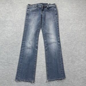 Vigoss Jeans Women 0 Dark Wash‎ Stretch Raw Hem Bootcut Flare Denim Pants